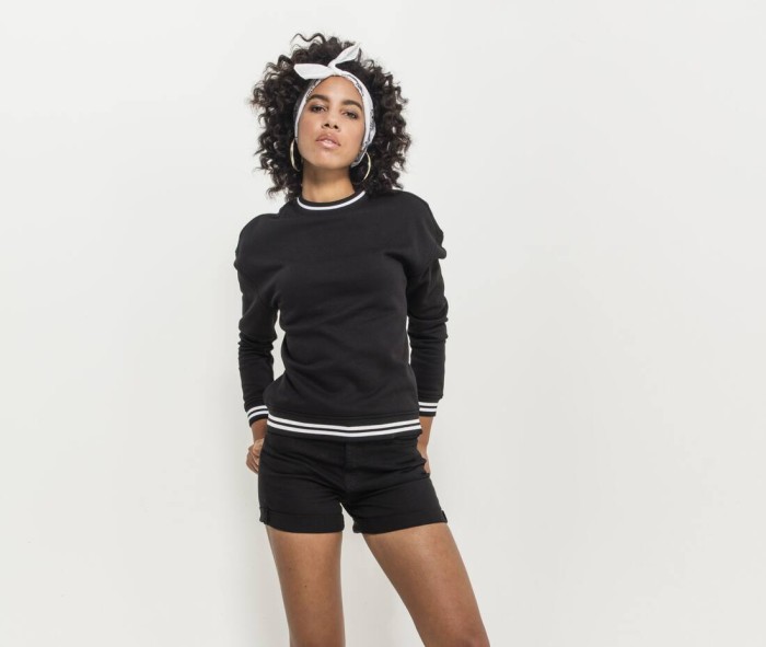 Sweat femme bandes contrastées