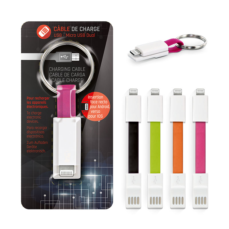 CABLE DE CHARGE MICRO USB DUAL